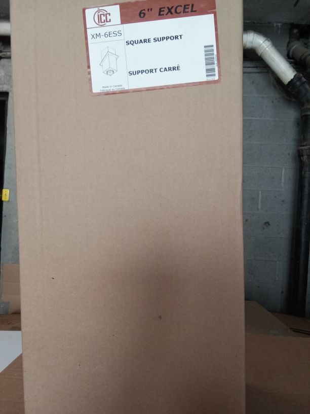 6" Square support (Includes Flue extension and 2" square trim ring.) ICC Excel Class A ICC-6ESS