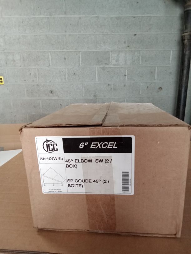6" 45° Elbow Fixed ICC ExcelPrime Single Wall ICC-6SW45