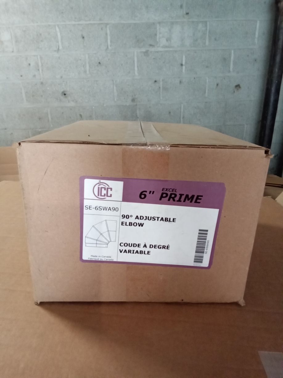 6" 90° Adjustable ICC Excel Prime Single Wall