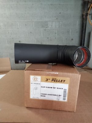 3" 90° Slip elbow - Black ICC-PE-3PE90SB