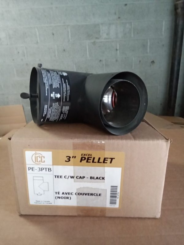 3" EXCELPellet Black Tee with cap ICC PE-3PTB