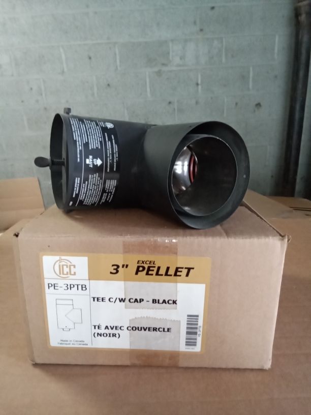 3" EXCELPellet Black Tee with cap ICC PE-3PTB