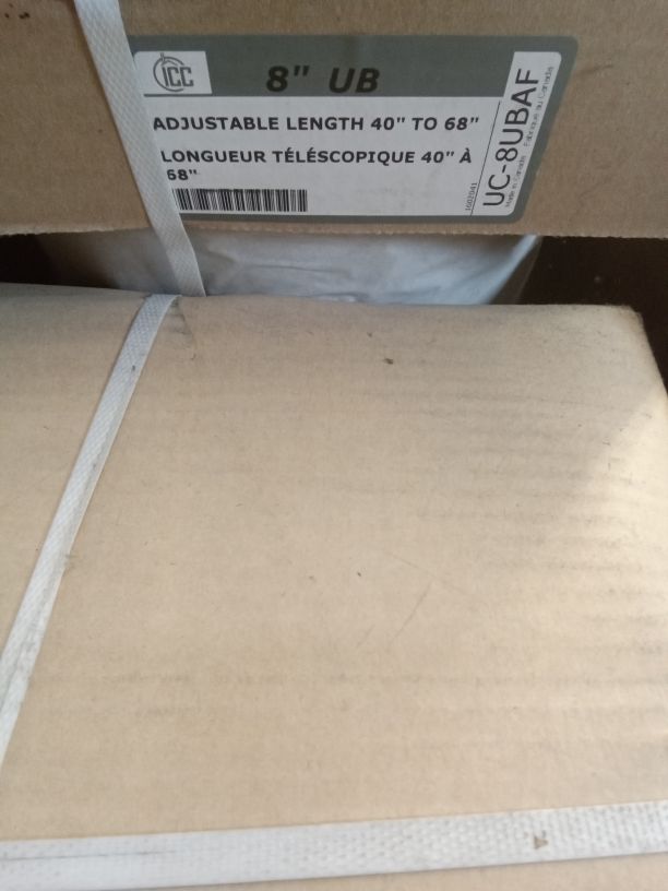 8" telescoping length 40" to 68" Ultra Black ICC-UC-8UBAF