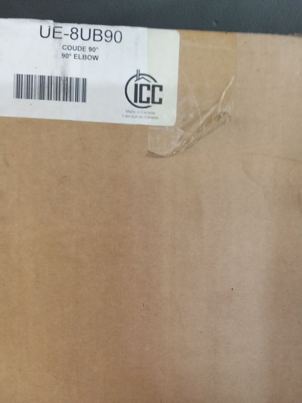 ICC 8" Diameter ULTRABlack 90 Degree Elbow ICC-UE-8UB90