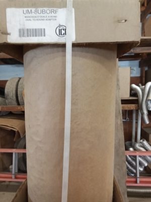 8" UB Oval to round adaptor ICC-UM-8UBORF