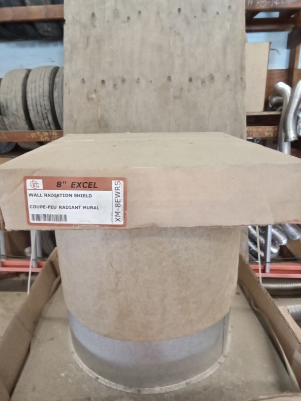 8" Wall thimble/Radiation shield with flue ext. ICC-XM-8EWRS