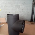6" Tee with plug UltraBlack double wall stove pipe