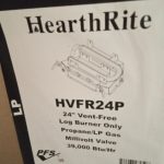 24″ Hearthrite burner on/off millivolt Propane with 9 piece log set