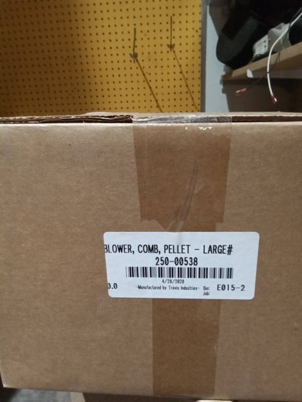 Combustion blower, large pellet